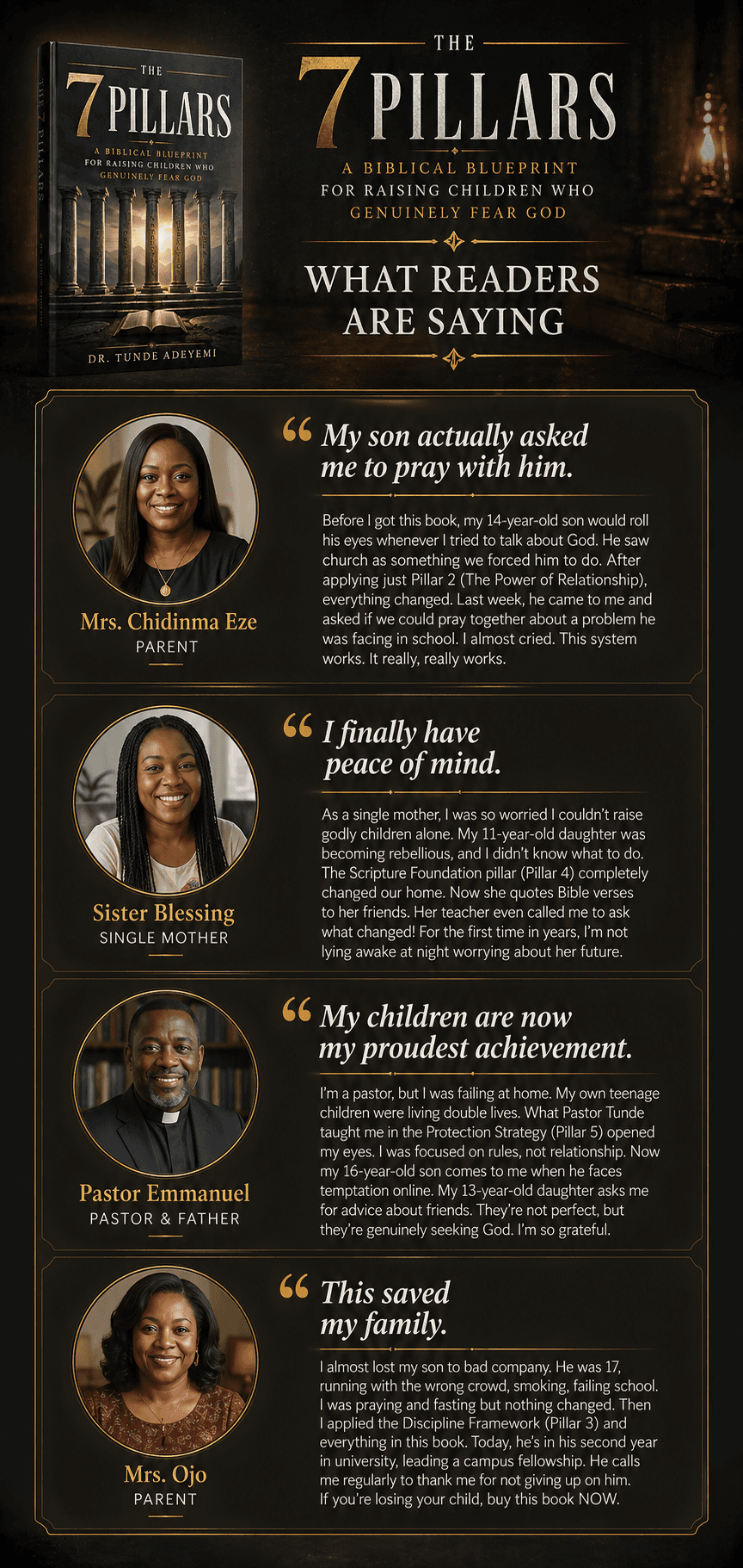 Reader testimonials - Bolaji, Ebuka, and Temitope share their results